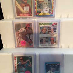 Six old baseball cards