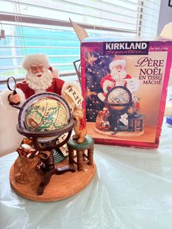 Kirkland Signature Hand Made Santa Decor, Christmas Decorations, Santa Globe