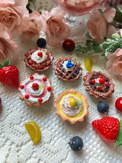 Handmade clay pie magnets