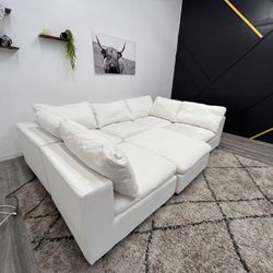 White Sectional Modular Cloud Couch - Free Delivery