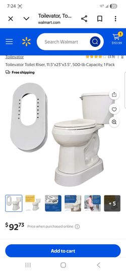Toilevator Toilet Riser, 11.5"x23"x3.5", 500-lb Capacity, 1 Pack