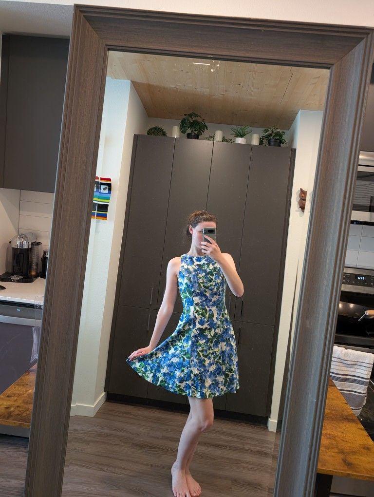 Small Blue And White Flower Dress 