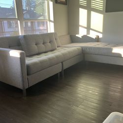 CB2 Grey Sectional L-Shaped Couch