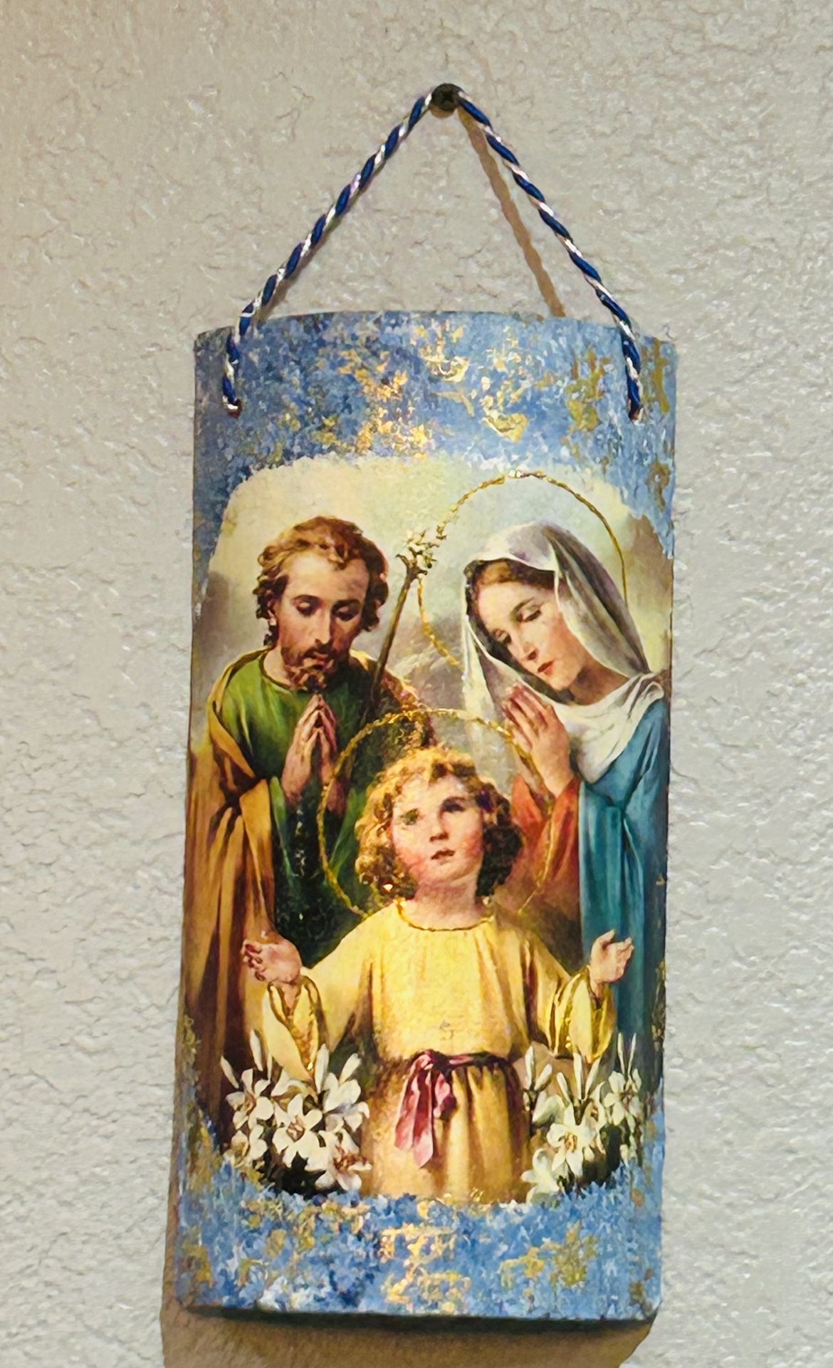 Mary, Joseph and Jesus Wall Decoration Clay Tile