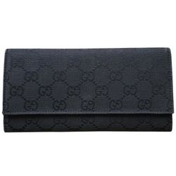 GUCCI GG Supreme Canvas with Leather Wallet in Black