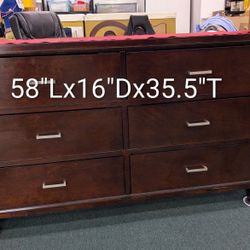 Dresser 6 Drawers That Work 58x16x35.5