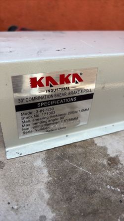 Kaka 30” combination shear brake and roll