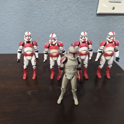 Starwars: Lot Of 5 Shock Troopers