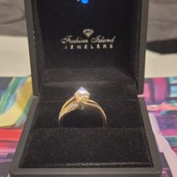 ANILLO DE COMPROMISO ORO DE 14K CON DIAMANTE 