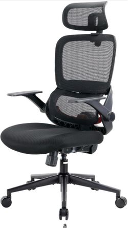 SIHOO B100 SE Ergonomic Office Chair, High Back Mesh Desk Chair, Adjustable Lumbar Support ＆ Flip-up Armrests, Memory Foam for Long Hours Relaxing, Je