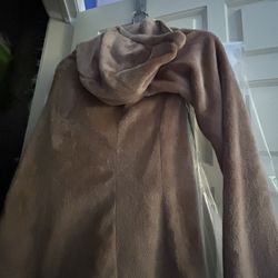 Warm Brown Fleece Jacket zipper Pocketed 