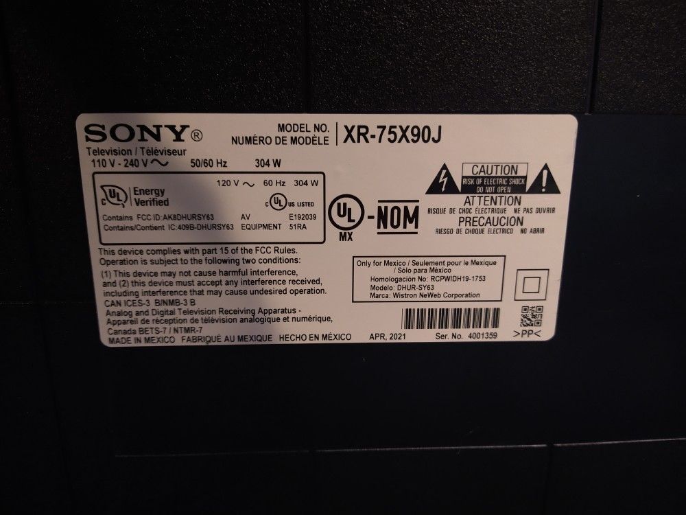 75"Sony XR-75X90J