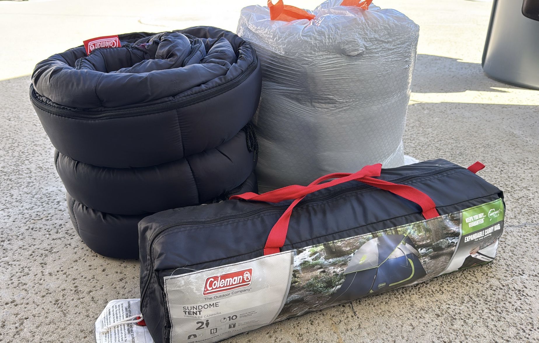 Coleman Tent and Sleeping Bags
