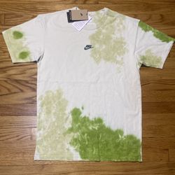 Nike Tee -Tye Dye Embroidered Swoosh Loose Fit Size S-tall Green Premium Tee New