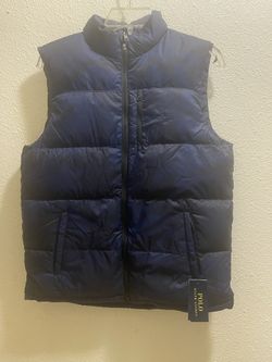 New Polo Ralph Lauren Down Puffer Vest Boys XL 18-20 Ripstop  Camo Blue