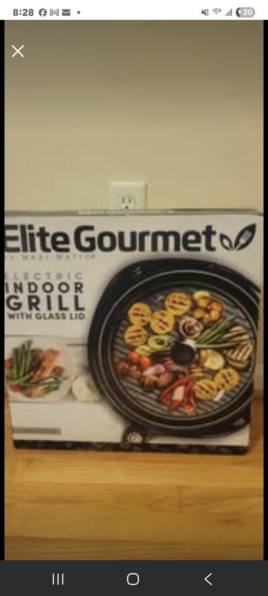 Elite Gourmet Electric Indoor Grill With Glass Lid