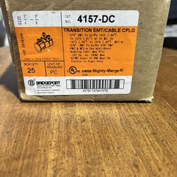 Bridgeport 4157-DC 3/4" to 3/8" Transition Coupling, EMT to Duplex AC/MC, Die Cast