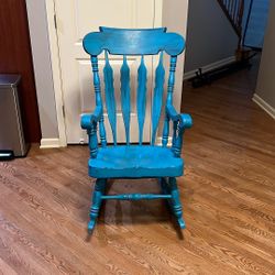 Extra Wide Hand Painted Wood Rocking Chair