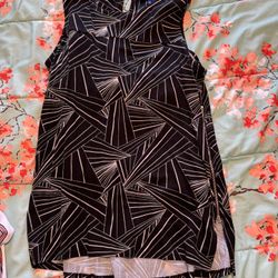 New Womens Black Sleeveless Shirt Blouse Zipper Sides 