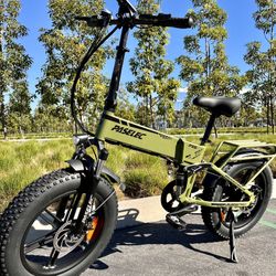 NEW-ADULT SIZE - 1000 Watt Electric Folding Bike, Power regen Tech, Fat Tire, Full Suspension(Black-OR-Army Green)PX6 Pro Paselec ⚡️