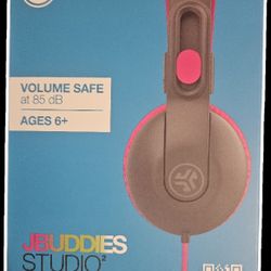 JBuddies Studio Kids Headphones - Gray and Pink