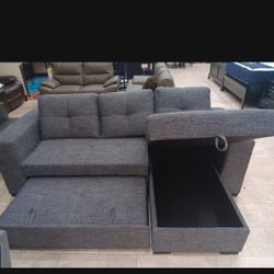 *Great For Guest Rooms!!!*---Monaco Fabric Sleeper Sofa W/Adjustable Chaise---Delivery And Financing Available🤠