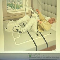 NEW Bed Exercise Equipment. For Elderly. W/Electric Pedal Exerciser, Leg & Arm Exerciser While Laying in Bed, Adjustable Length, Bed Exercise Bike.