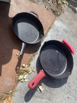 2 PIECE Tramontina Pre-Seasoned Cast Iron Skillets 12&10 inch Grill