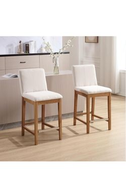 Set of 4 white bar stools