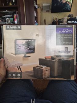 Wall mount glass TV shelf