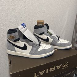 Jordan 1s Gray Suade And White 