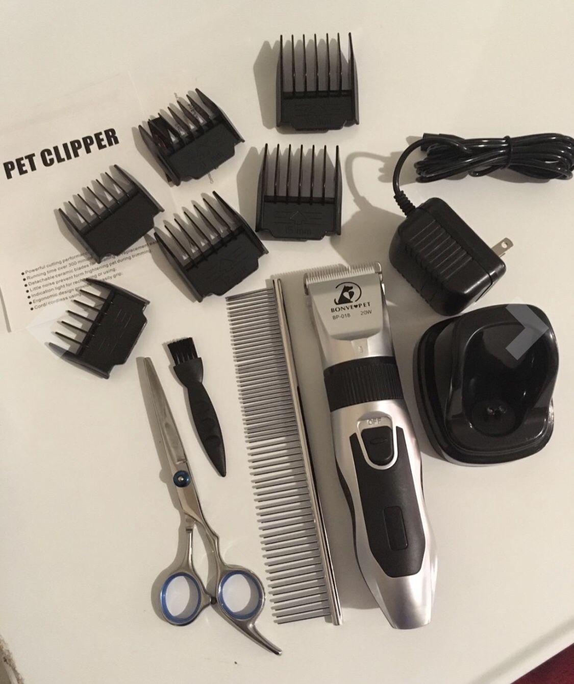 Pet grooming and clipping kit