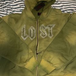 Size 2x Army Green Lost Intricacy Hoodie With Yellow And Clear Stones