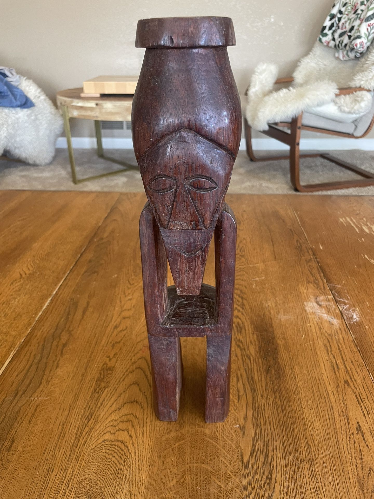 Hand-Carved Wooden Figure – African / Tribal Style – Solid Wood