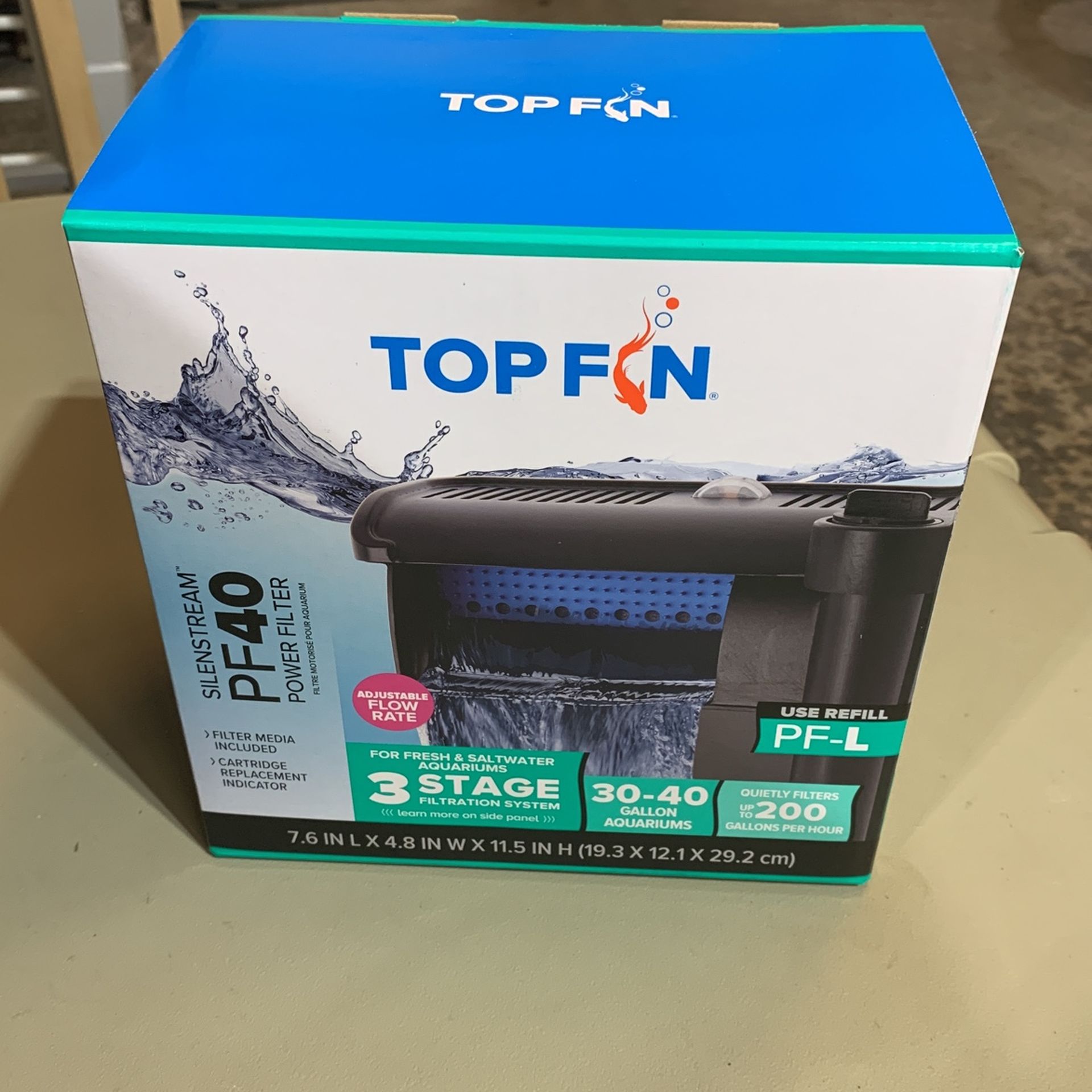 Hang On Back Aquarium Filter 40 Gallon