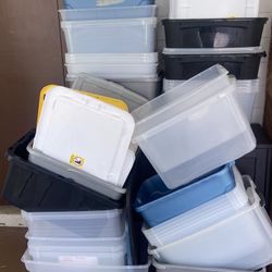 Plastic storage bins