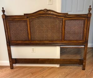 Vintage Century Furniture Claridge Collection Woven Cane Queen Headboard