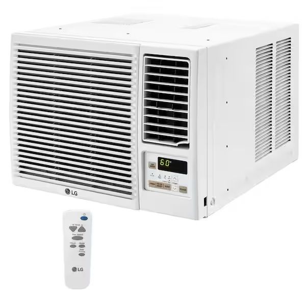 LG 7,600 BTU 115V Window Air Conditioner Cools 330 Sq. Ft. with Heater, Wi-Fi Enabled and Dehumidifier in White 