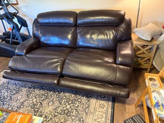Dark Brown Leather Power Reclining Loveseat