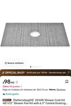 🚿 VEVOR Kit de Base para Ducha 48” x 72” con Desagüe Central – Nuevo