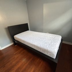 IKEA Black Twin Size Bed Frame And Mattress 
