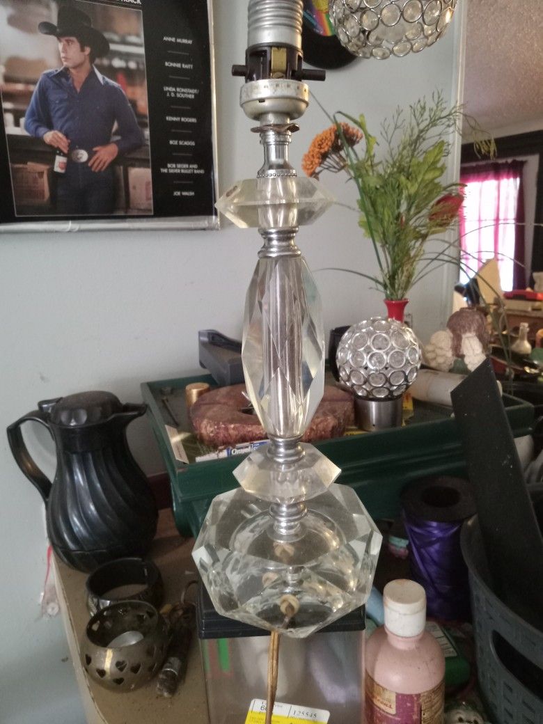 Lead Crystal Vintage Side Table Lamps