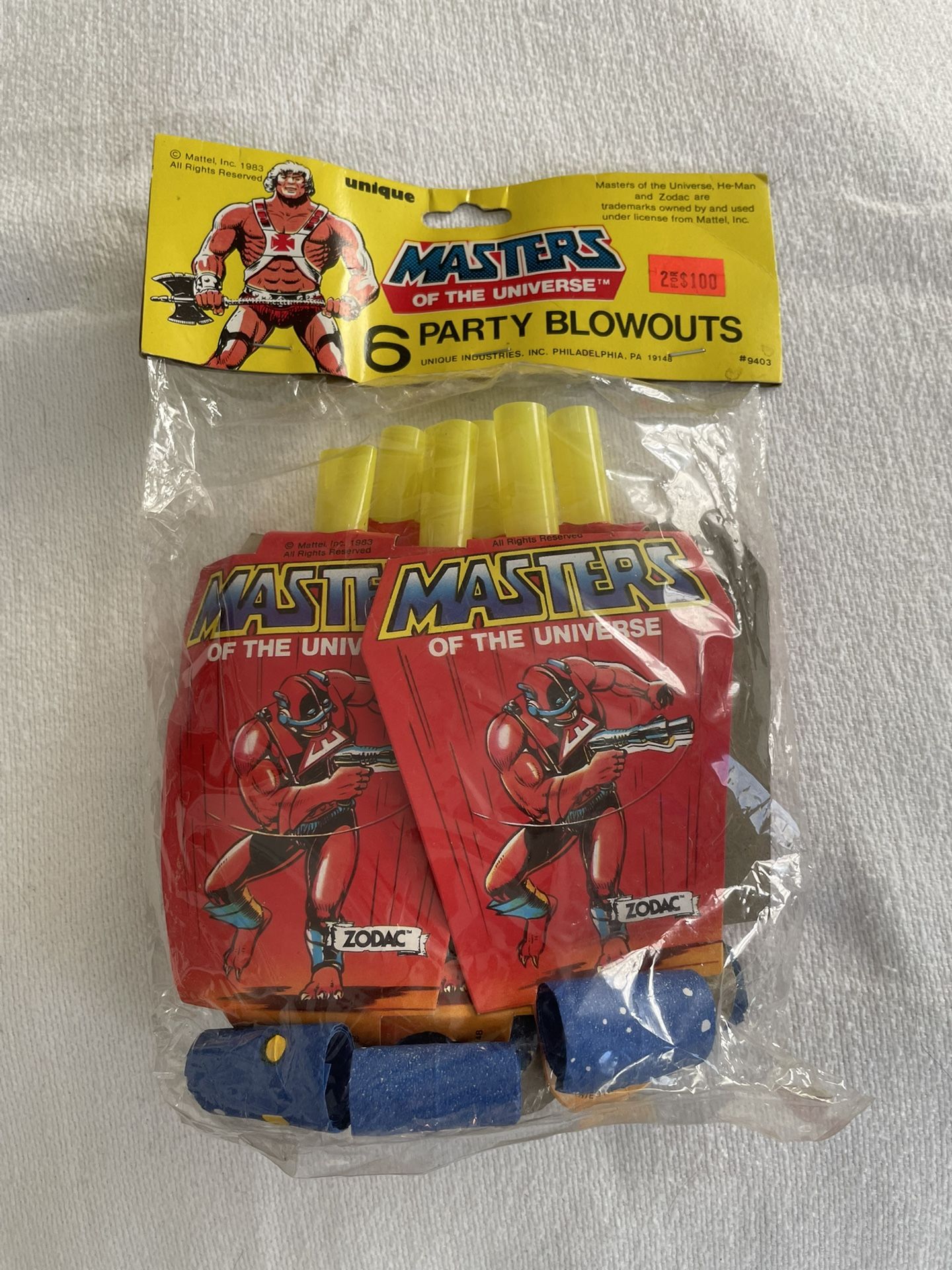 1983 Mattel Masters Of The Universe Party Blowouts Pack