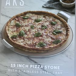 Pizza Stone 15” Stainless Steel Tray New