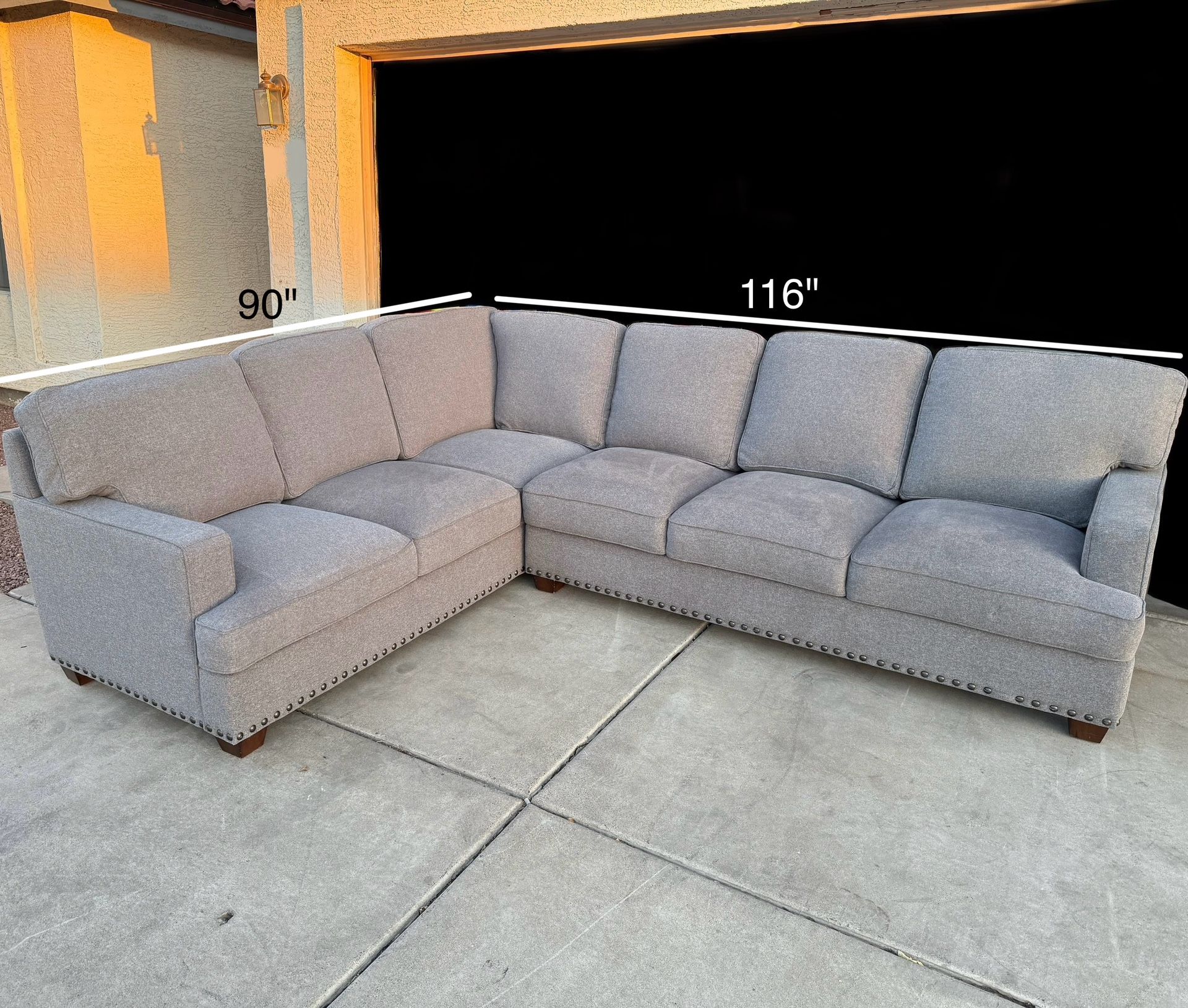 Beautiful Gray Sofa Sectional & Ottoman + Free Delivery