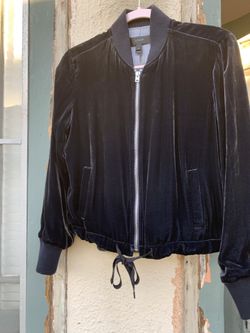J Crew Blue Velvet Bomber Jacket Size small