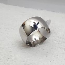 Beautiful Stainless Steel 12mm Silver Ring Band For Men Women Ring (1 Ring Price ) Available Ring Size: 6, 7, 8, 9, 10, 11, 12, 13 RGN