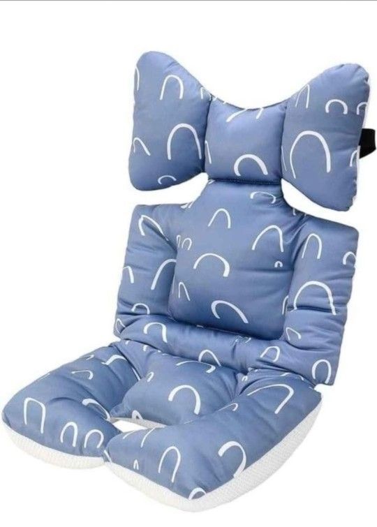 NEW! Baby Toddler Stroller Seat Liner Cushion Pad, Soft & Breathable 3D Air Mesh Cooling - Universal Fit (Blue)