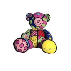 Limited Edition Romero Britto Build A Bear Plush Teddy Bear Brazil Pop Art
