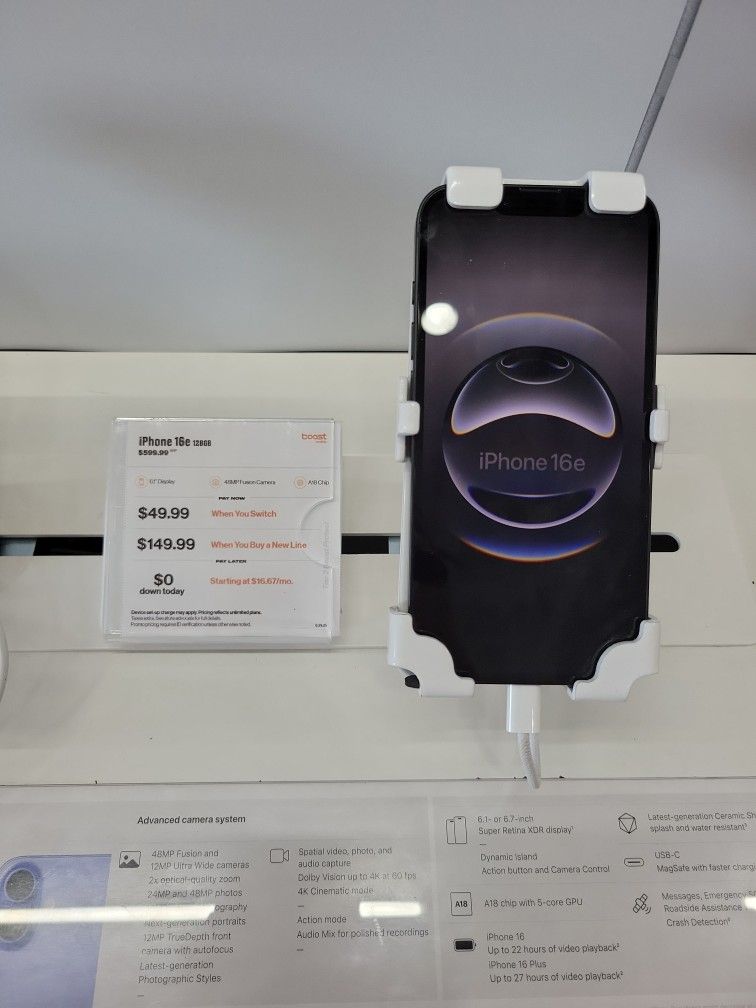 iPhone 16e $49.99 when you switch to Boost Mobile 